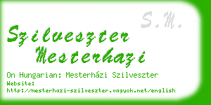szilveszter mesterhazi business card
