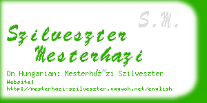 szilveszter mesterhazi business card